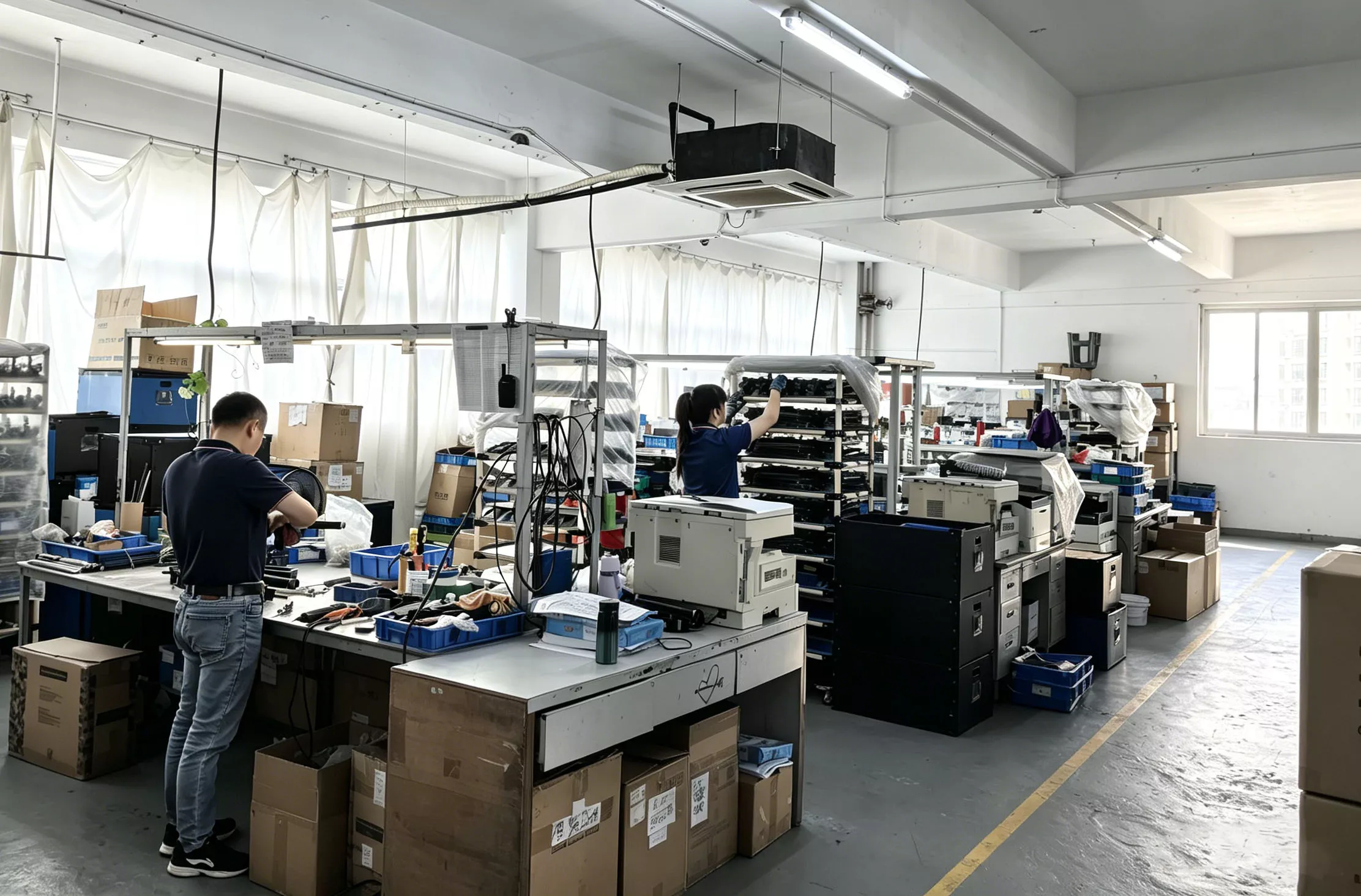 Printing consumables production workshop for toner drum unit manufacturing